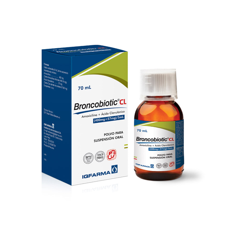 BRONCOBIOTIC CL (400MG+57MG)/5ML POLVO PARA SUSP. ORAL FRASCO X 70ML
