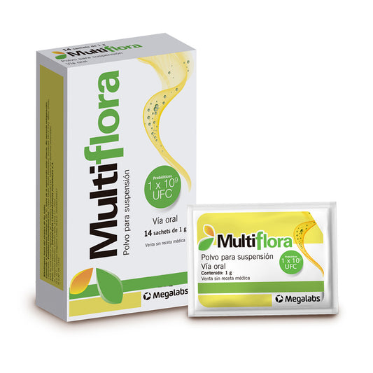 MULTIFLORA POLVO PARA SUSPENSION ORAL CAJA X 14 SOBRES