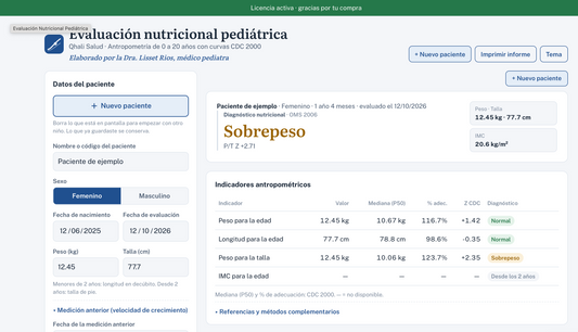 Evaluación Nutricional Pediátrica (OMS + CDC) MICROAPP