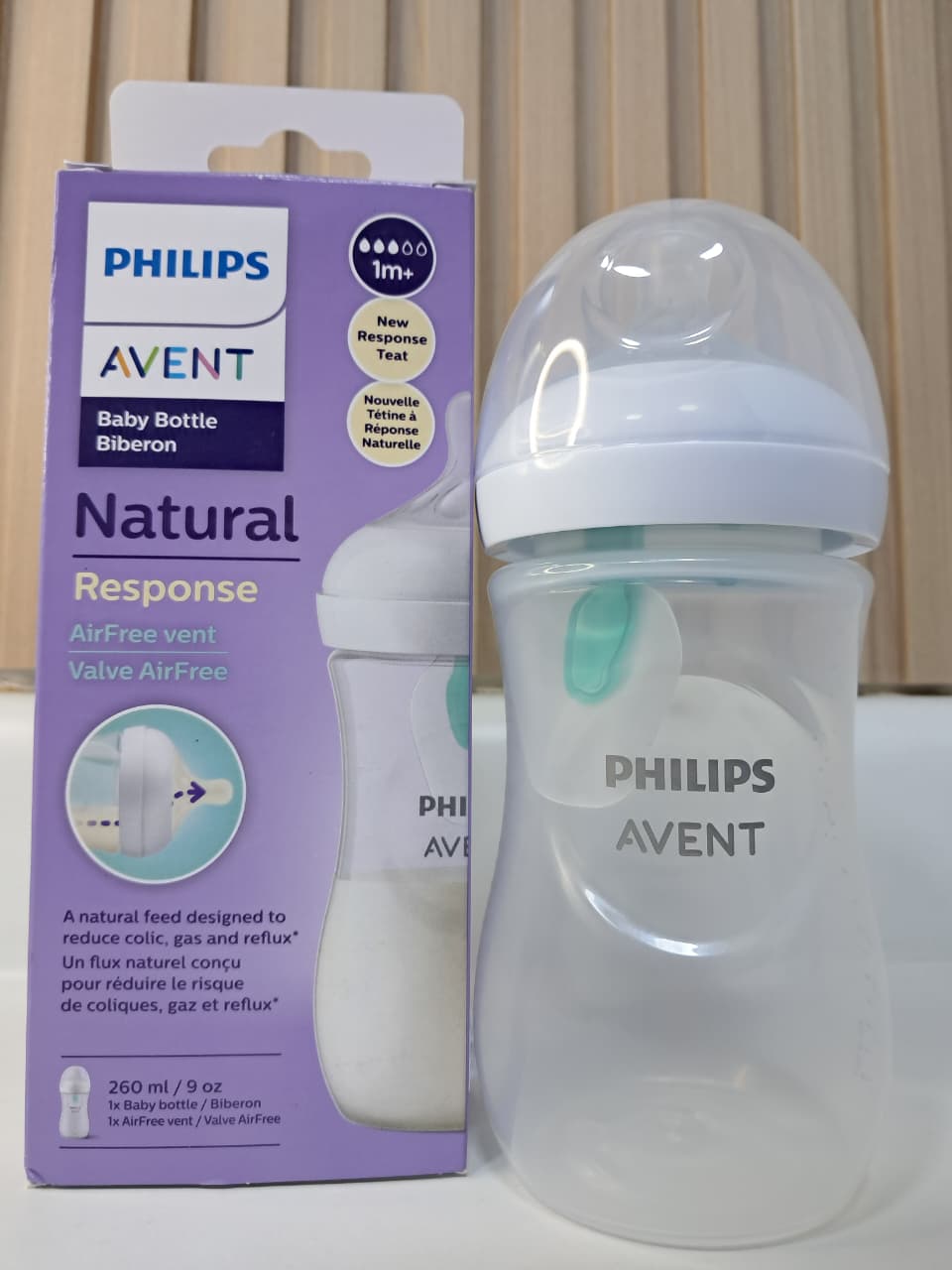 BIBERON AVENT NATURAL 9OZ - CON SISTEMA AIRFREE