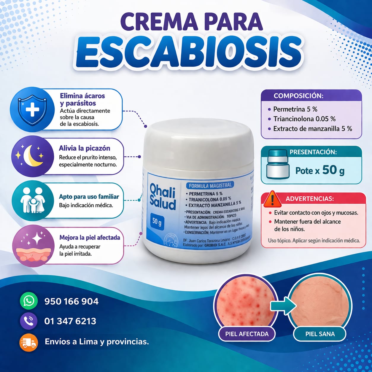 CREMA PARA ESCABIOSIS POTE X 50GR
